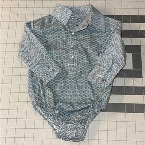 Red River Outfitters Elegant Blue Geometric Kids Bodysuit